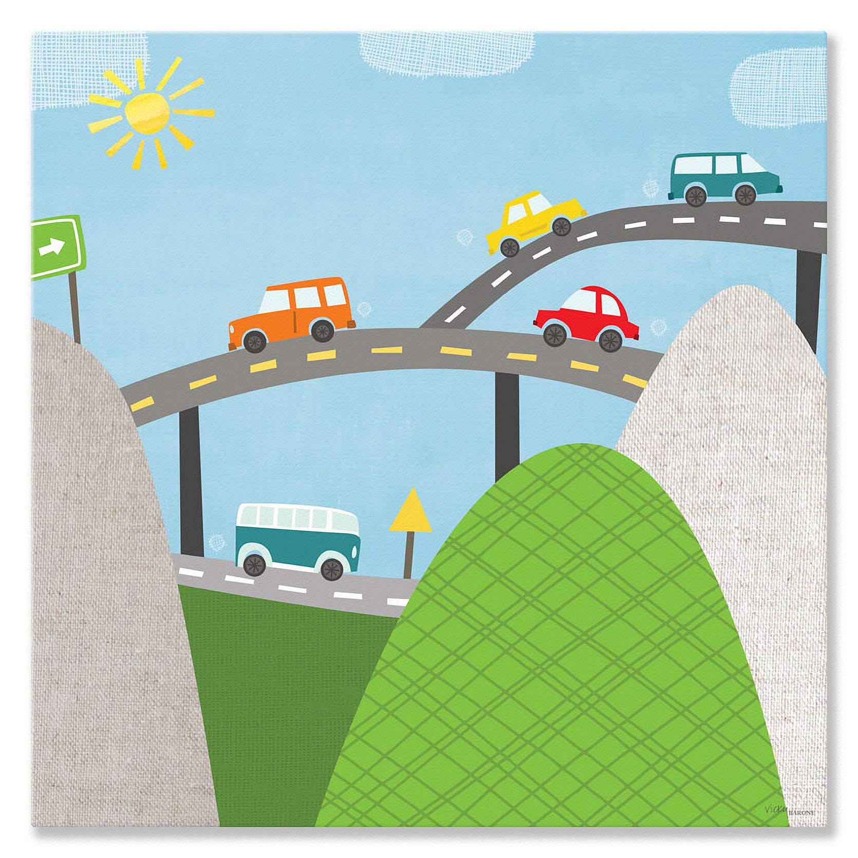 絵画 Move Me by Sea-Bay Traffic Vicky Barone Amazon.co.jp: Oopsy Daisy Fine Art for Kids Cars on the Move